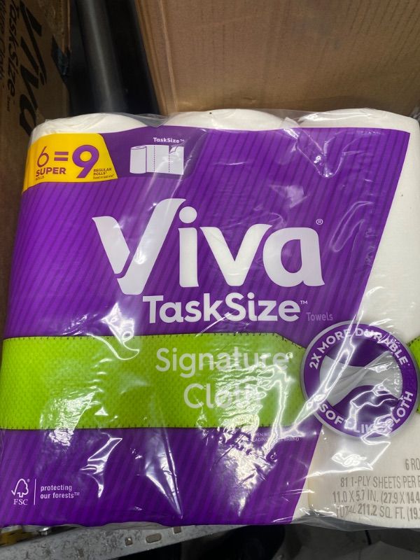 Photo 1 of Viva Signature Cloth Choose-A-Sheet Paper Towels, Soft & Strong Kitchen Paper Towels, White, 6 Count
