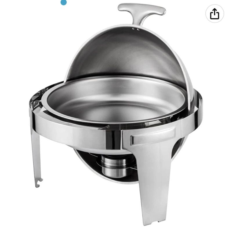 Photo 1 of Mophorn Stainless Steel Chafing Dish ,6 Quart Round Chafer, Roll Top Chafer for Catering Buffet Warmer Set with Pans and Fuel Holders