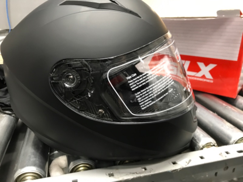 Photo 2 of GLX GX11 Compact Lightweight Full Face Motorcycle Street Bike Helmet with Extra Tinted Visor DOT Approved (Matte Black, X-Large) Matte Black X-Large