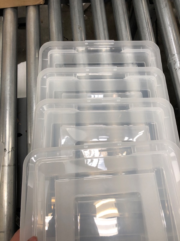 Photo 2 of 14w X 17l X 11H storage container clear pack of 4 with lids