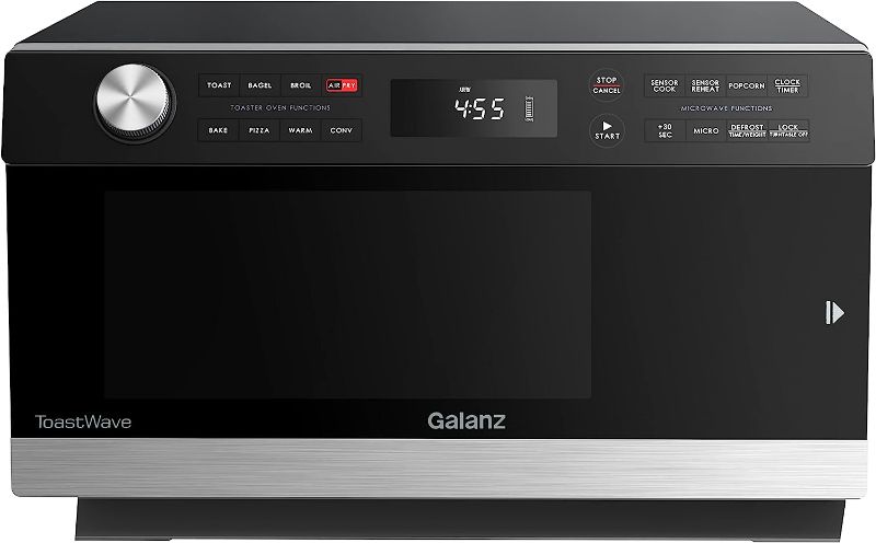 Photo 1 of ***TESTED/ POWERS ON***Galanz GTWHG12S1SA10 4-in-1 ToastWave with TotalFry 360, Convection, Microwave, Toaster Oven, Air Fryer, 1000W,1.2 Cu.Ft, LCD Display, Cook, Sensor Reheat, Stainless Steel