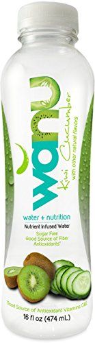 Photo 1 of *EXP 07/25/2023* Wanu Water Prebiotic Fiber Water Kiwi Cucumber 12 Pack 16 Oz
