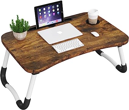 Photo 1 of Laptop Bed Desk Lap Tray: Large Portable Foldable laptray Computer bedtray Table for Writing Reading Eating Breakfast XXL lapdesk on Low Sitting Floor or Adult Laying Couch
