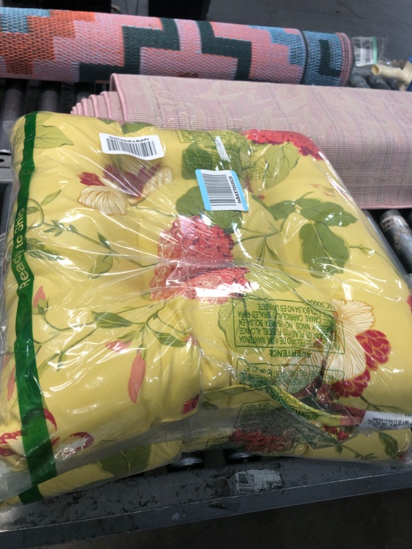 Photo 1 of 18inch 2 pk yellow floral patio cushions 