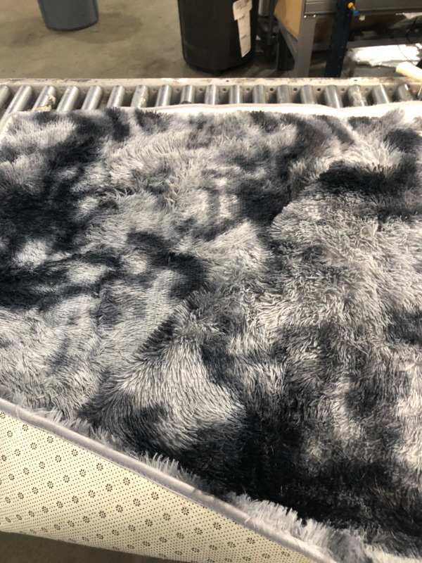 Photo 1 of 6x9 Feet Gray Grey Color Solid Plush Pile Shag Shaggy Fluffy Fuzzy Furry 
