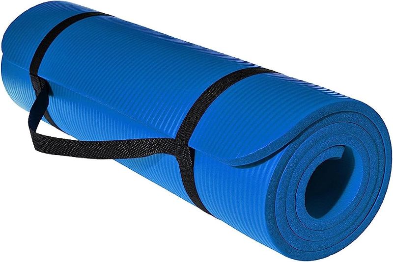 Photo 1 of Yoga Mat Non Slip 1/2-Inch Extra Thick 72-Inch Long Comfort Foam Yoga Mat for Exercise, Yoga, and Pilates with Elastic Band Carrying Strap?Bag
