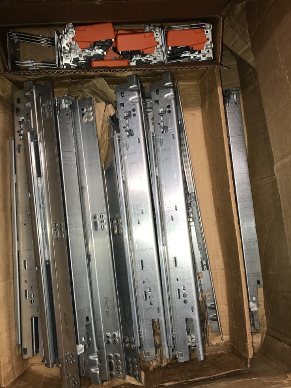 Photo 1 of 18 Inch Undermount Drawer Slide with 6-Way Adjustable Locking Devices, Soft Close, CabinetParts Value Line Series (PACK OF 6, HARDWARE INCLUDED)