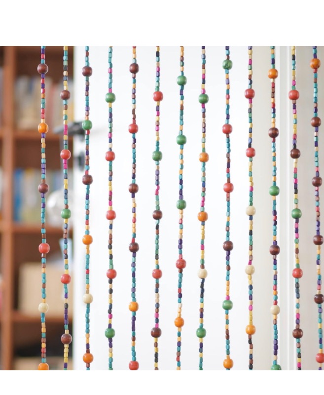 Photo 1 of 36inch x 72inch Hippie Boho-Bohemian Natural Wooden Door Beaded Curtain Doorwa