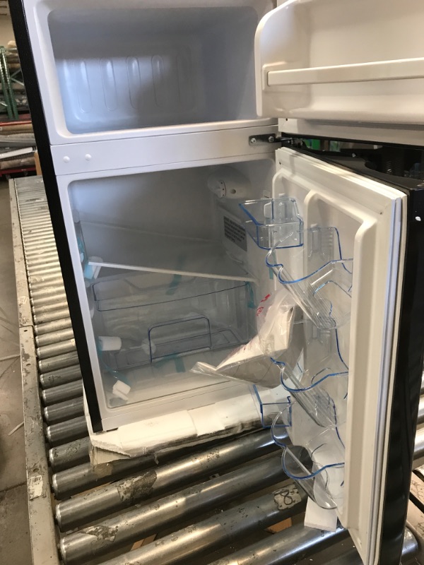Photo 4 of RCA - 2-Door - Compact Refrigerator/Freezer - Reversible Doors - Adjustable Thermostat - 3.2 Cu. Ft. - Black, Black Fridge