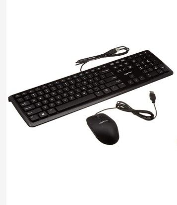 Photo 1 of AmazonBasics USB Wired Computer Keyboard and Wired Mouse Bundle Pack Bundle 