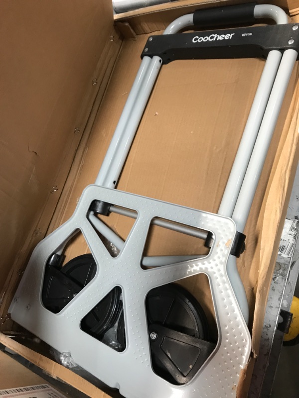 Photo 2 of 220lbs Portable Heavy Duty Aluminum Folding Hand Truck Material Handling Dolly Two-Wheels Luggage Cart Dolly for Moving Office Carts