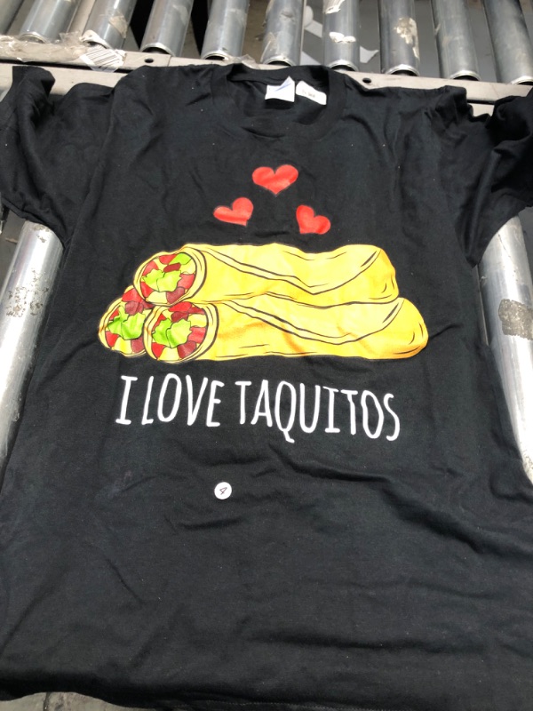 Photo 1 of " I LOVE TAQUITOS "  Small Size Black Shirt 