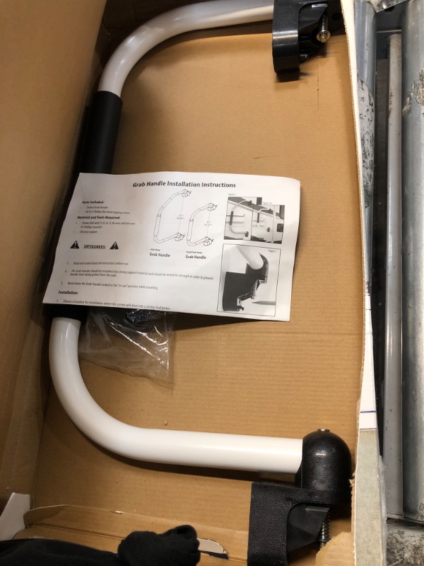 Photo 1 of Camco 42198 Fold-Away Grab Handle (Short - White)