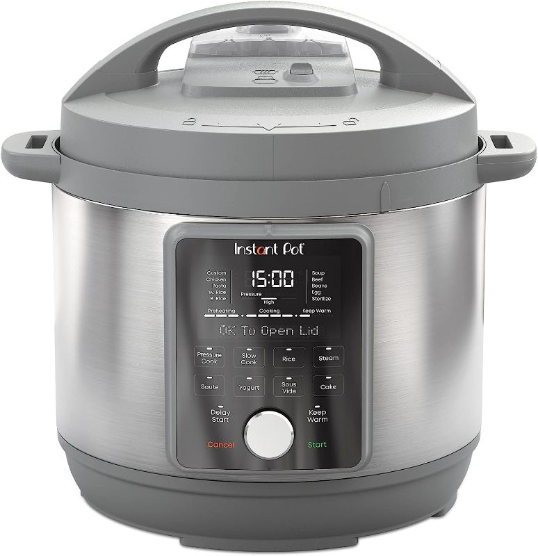 Photo 1 of ***DAMAGED*** Instant Pot Duo Plus, 6-Quart Whisper Quiet 9-in-1 Electric Pressure Cooker, Slow Cooker, Rice Cooker, Steamer, Sauté, Yogurt Maker, Warmer & Sterilizer, Free App with 1900+ Recipes, Stainless Steel
