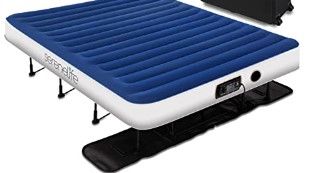 Photo 1 of SereneLife EZ Air Mattress with Frame & Rolling Case, Foldable Self-Inflating Air Bed with Built in Pump, Queen
