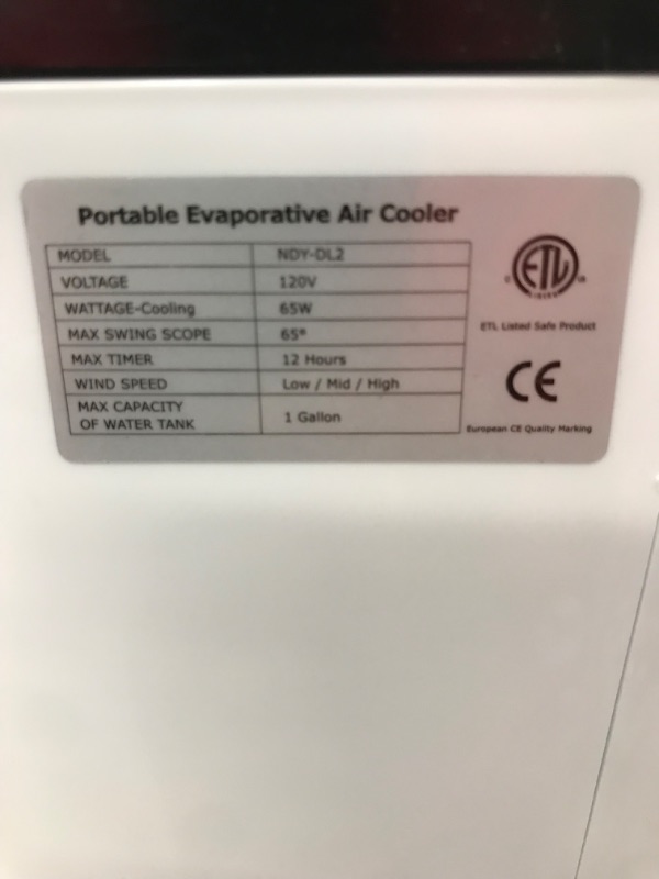 Photo 1 of Evaporative Air Cooler, BALKO 3-IN-1 Windowless Portable Air Conditioner, 4 Modes & 3 Speeds Personal Swamp Cooler w/Humidifier, 12H Timer & Remote, 65° Oscillating Evaporative Cooler for Room Home
