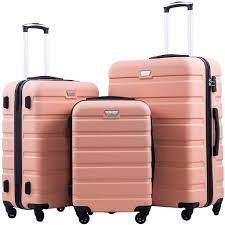 Photo 1 of *** USED *** Coolife Luggage 3 Piece Set Suitcase Spinner Hardshell Lightweight TSA Lock 4 Piece Set Black