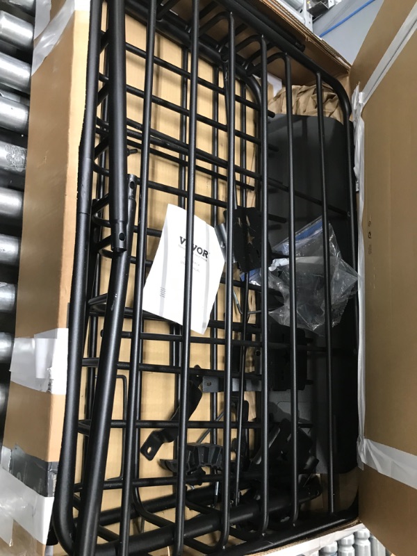 Photo 4 of *** USED LOOSE OR MISSING HARDWARE *** *** PARTS ONLY *** VEVOR Roof Rack Cargo Basket, 64" x 39" x 6" Rooftop Cargo Carrier with Extension, Heavy-Duty 200 LBS Capacity Universal Roof Rack Basket, Luggage Holder for SUV, Truck, Vehicle 64in