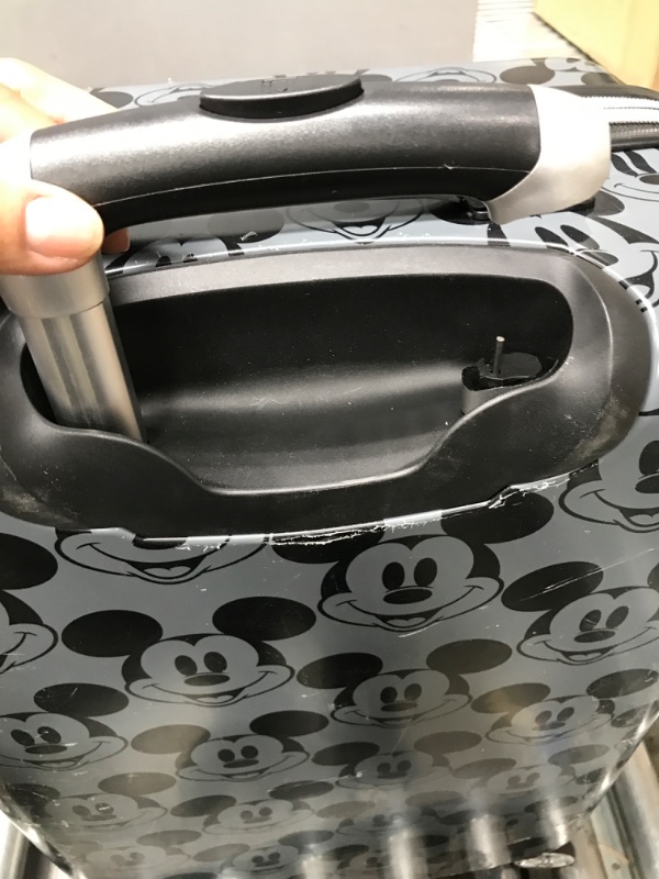 Photo 6 of *** USED *** *** MINOR SCRAPES AND DAMAGE TO THE PULL UP HANDLE SEE PICTURES  *** FUL Disney Mickey Mouse 25 Inch Rolling Luggage, Hardshell Suitcase with Wheels, Charcoal