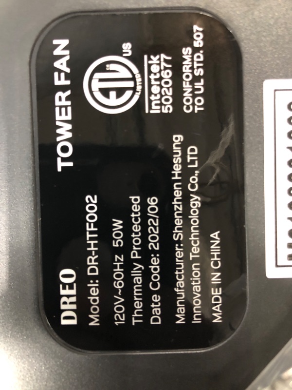 Photo 4 of ***TESTED/ POWERS ON***Dreo Tower Fan for Bedroom, 42 Inch Bladeless Fan, 90° Oscillating Fan, Quiet Floor Fan with Remote, LED Display, 6 Speeds 4 Modes, 12H Timer, Standing Fans for Home Living Room Office, Cruiser Pro T2 Standard 