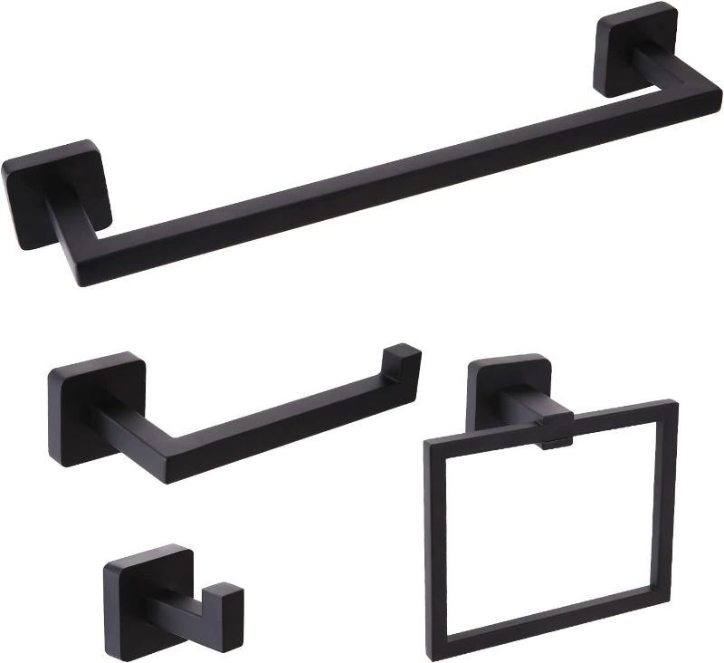 Photo 1 of  Matte Black Bathroom Hardware Accessories Set, SUS304 Stainless Steel Bath Towel Bar Set, Towel Racks for Bathroom Wall Mounted.
