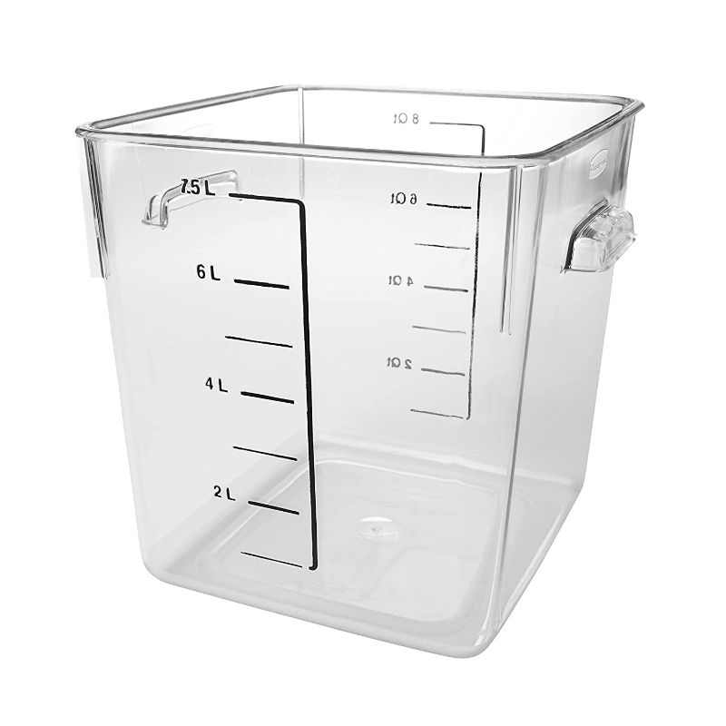 Photo 1 of 
Rubbermaid Commercial Products Space Saving Food Storage Container, 8-Quart, Clear, -40 F to 121 F Temperature Range, Best use for Restaurant Kitchens/Lunch..