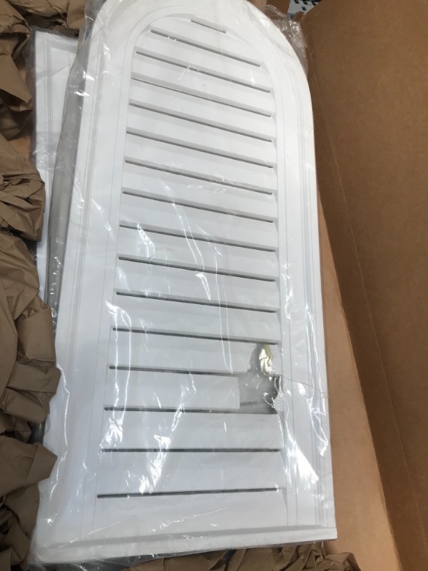 Photo 3 of *** USED *** Ekena Millwork GVCA14X32F Cathedral Louver, Functional Urethane Gable Vents, 14"W x 32"H x 2 1/4"P, Primed Functional 14"W x 32"H x 2 1/4"P