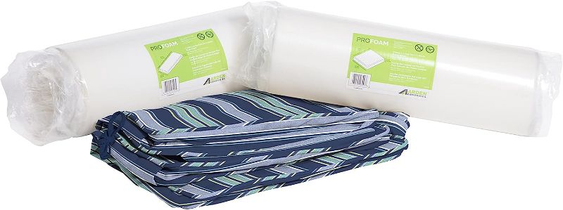 Photo 2 of *** NEW *** Arden Selections ProFoam Essentials Outdoor Chaise Lounge Cushion 72 x 21, Sapphire Aurora Blue Stripe Kit (Cover + Insert) Sapphire Aurora Blue Stripe