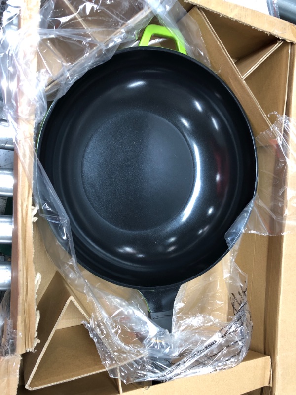 Photo 2 of 14" Green Earth Wok by Ozeri, with Smooth Ceramic Non-Stick Coating (100% PTFE and PFOA Free) Green 14"