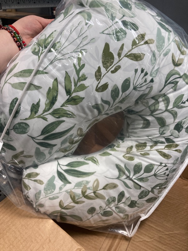 Photo 3 of Boppy Nursing Pillow and Positioner—Original | Green Foliage | Breastfeeding, Bottle Feeding, Baby Support | with Removable Cotton Blend Cover