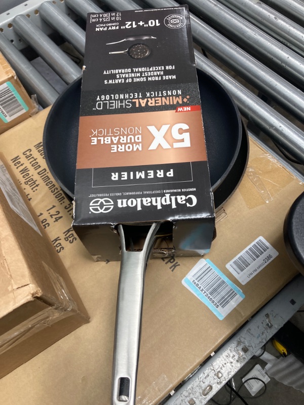 Photo 2 of * SeeNotes * Calphalon Premier Hard-Anodized Nonstick Frying Pan Set, 10-Inch and 12-Inch Frying Pans New 10" & 12" Frying Pans w/ MineralShield™ Pan Set