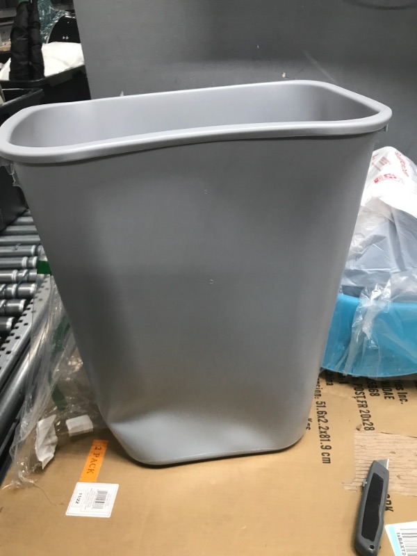 Photo 2 of * Dented* Rubbermaid Commercial Products 41QT/10.25 GAL Wastebasket Trash Container, for Home/Office/Under Desk, Gray (FG295700GRAY) 10 Gallons Gray 1