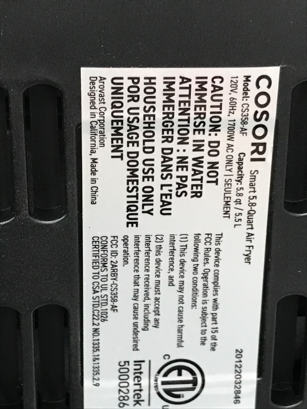 Photo 6 of ***USED AND DIRTY***
COSORI Pro II Air Fryer Oven Combo, 5.8QT Max Xl Large Cooker with 12 One-Touch Savable Custom Functions, Cookbook and Online Recipes, Nonstick and Dishwasher-Safe Detachable Square Basket