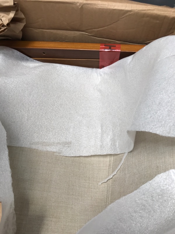 Photo 1 of **SEE NOTES**
SIMPLIHOME Randolph Mid Century Modern Bentwood Counter Height Stool (Set of 2) in Natural Linen Look Fabric Natural 26 inch