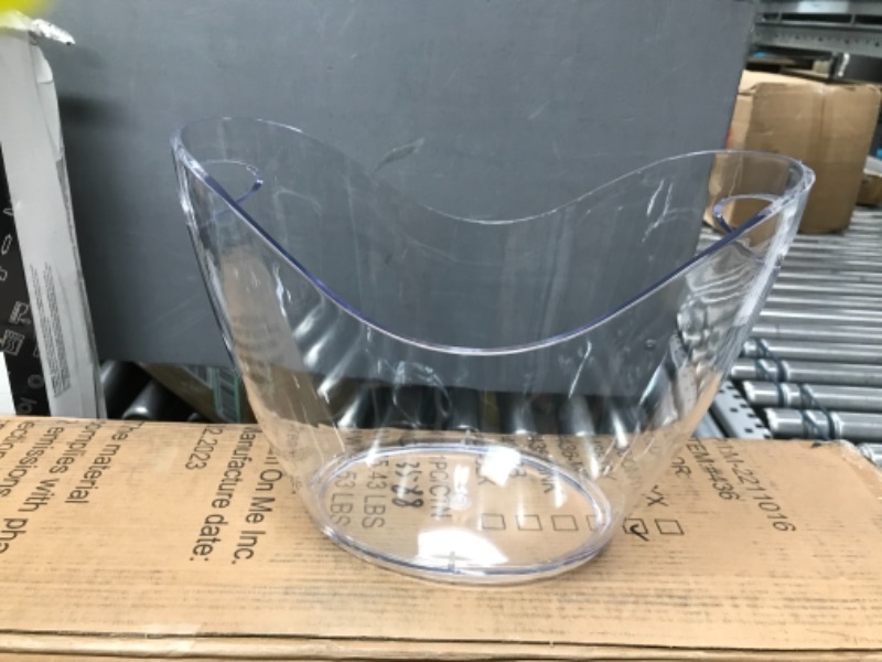 Photo 2 of Ice Bucket Wine Bucket?Clear Acrylic 4 Liter Plastic Tub for Drinks and Parties, Food Grade, Perfect for Wine, Champagne or Beer Bottles