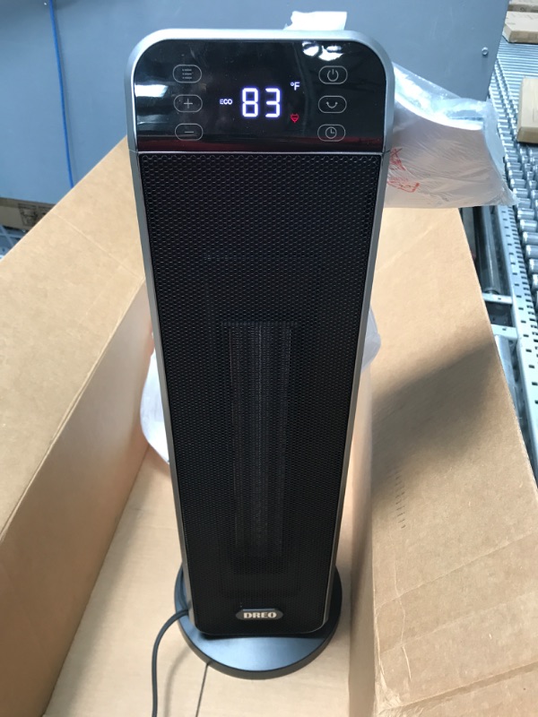 Photo 2 of **ONLE THE ONE ON THE LEFT**    Dreo 24%22 Space Heater, 10ft/s Fast Quiet Heating Portable Electric Heater, 3 Modes, Black & Space Heater, 2022 Upgraded 1500W Fast Heating Electric Ceramic with Remote, Black, 16 inch