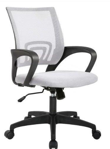 Photo 1 of BestOffice Executive Chair with Swivel & Lumbar Support, 250 lb. Capacity, White