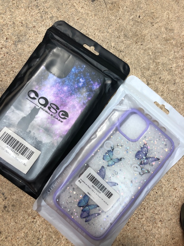 Photo 3 of BUNDLE OF 2 IPHONE 11 CASES 
YANYUTUDI Cell Phone Case Suitable for iPhone 11 Pro Max Black Cat Nebula for All? Black Anti-Scratch Shockproof Slim RubberFrame Mobile Cellphone Case for iPhone 11 Pro 
iPhone 11 Case Glitter Butterfly Sparkle Case for Women