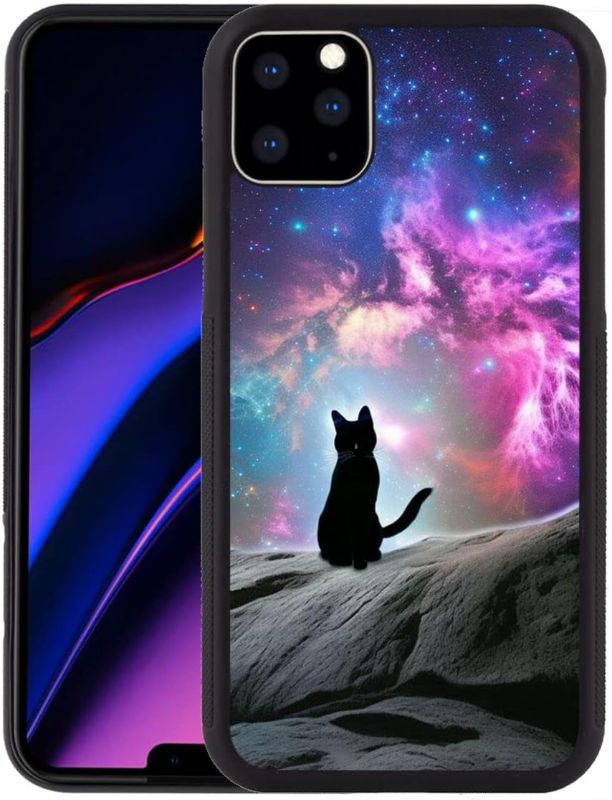 Photo 1 of BUNDLE OF 2 IPHONE 11 CASES 
YANYUTUDI Cell Phone Case Suitable for iPhone 11 Pro Max Black Cat Nebula for All? Black Anti-Scratch Shockproof Slim RubberFrame Mobile Cellphone Case for iPhone 11 Pro 
iPhone 11 Case Glitter Butterfly Sparkle Case for Women