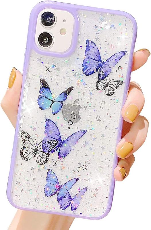 Photo 2 of BUNDLE OF 2 IPHONE 11 CASES 
YANYUTUDI Cell Phone Case Suitable for iPhone 11 Pro Max Black Cat Nebula for All? Black Anti-Scratch Shockproof Slim RubberFrame Mobile Cellphone Case for iPhone 11 Pro 
iPhone 11 Case Glitter Butterfly Sparkle Case for Women