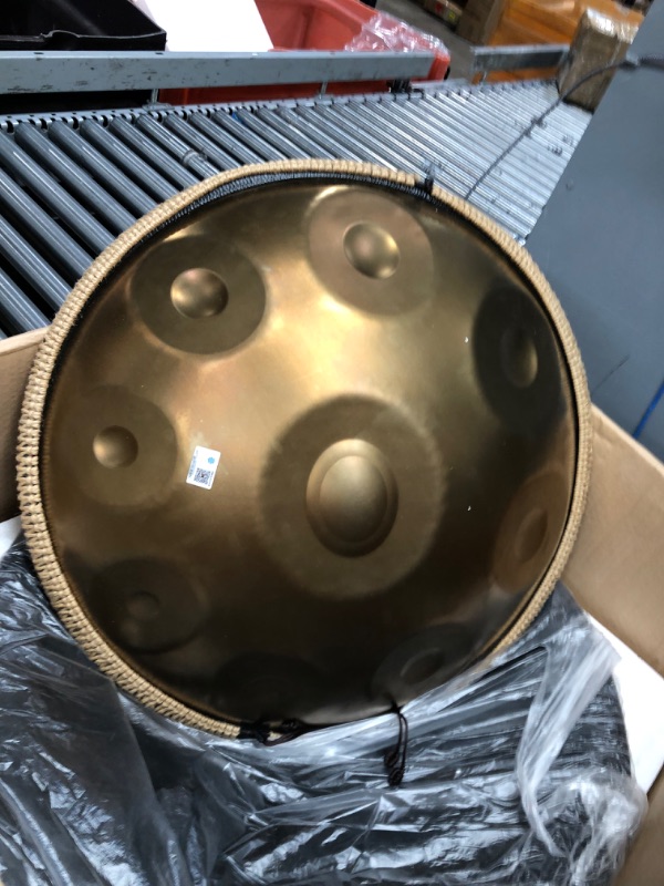 Photo 5 of **DUST CLOTH MISSING**
AS TEMAN HANDPAN, Handpan drum instrument in D Minor 9 Notes 432Hz 22 inches Steel Hand Drum with Soft Hand Pan Bag, 2 handpan mallet,Handpan Stand,dust-free cloth,gold … 432Hz G-STL-9