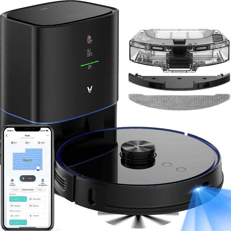 Photo 1 of **MISSING PARTS** CHARGING STATION ONLY** VIOMI S9 Robot Vacuum Cleaner Self-Emptying 2700Pa, 5200mAh, 3 in 1 (Sweep, Vacuum and Mop), Robotic Vacuum 360° LDS Lidar, Auto Dirt Disposal, Smart Mapping, 2.4GHz WiFi & Alexa, Ideal for Pet Hair
