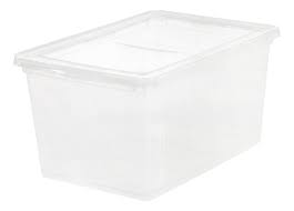 Photo 1 of **SET OF 4**MINOR DAMAGE** Large 14.5-Gallons (58-Quart) Clear Tote with Standard Snap Lid
