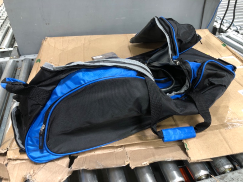 Photo 2 of **ARM ON UNIT STUCK** Travelers Club Xpedition 30 Inch Multi-Pocket Upright Rolling Duffel Bag 30" Suitcase Blue