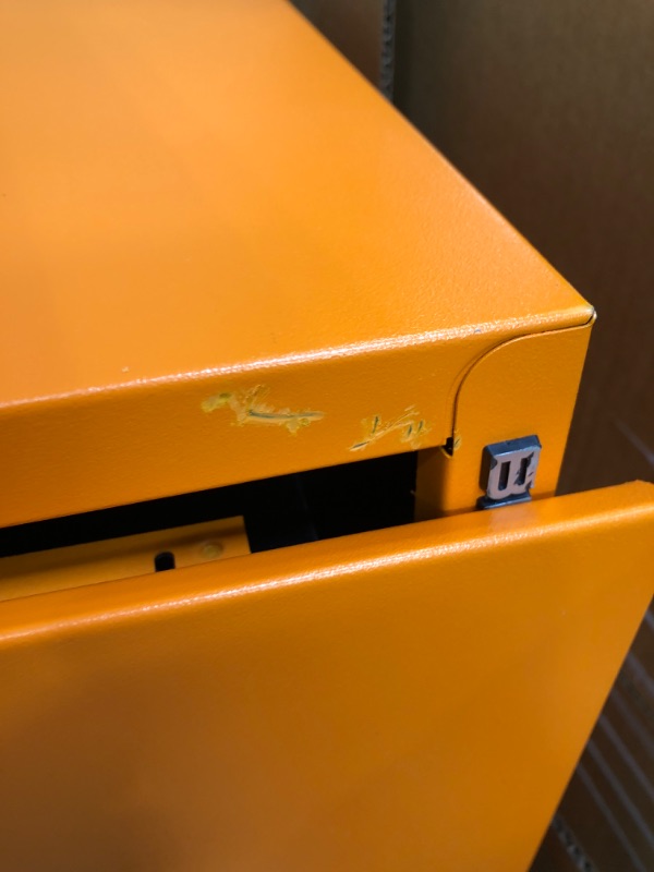 Photo 5 of Bisley Two Drawer Steel Home or Office Filing Cabinet, Orange (FILE2-OR)
