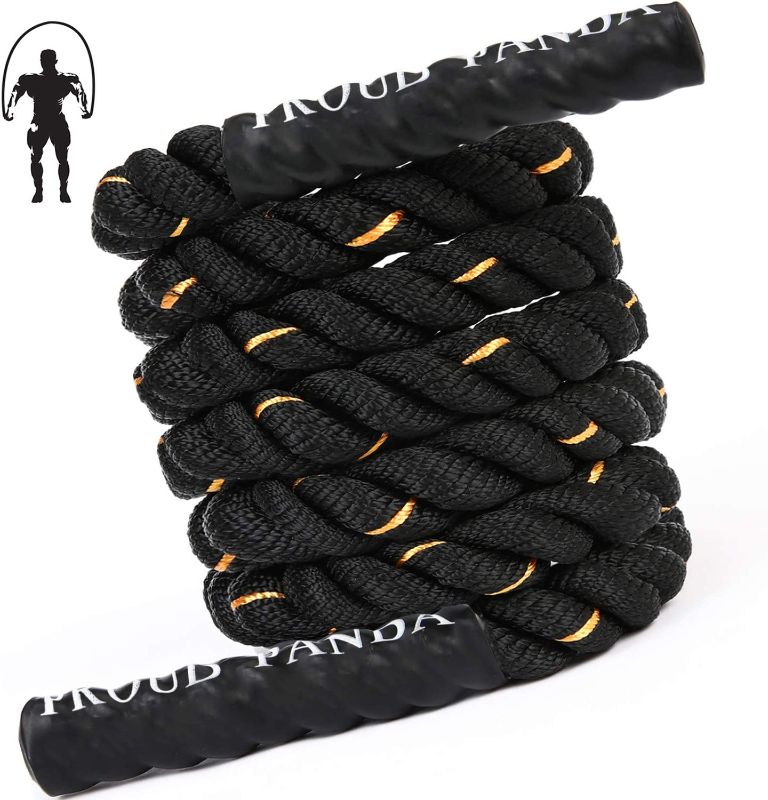 Photo 1 of **MINOR DAMAGE** Heavy Jump Ropes for Fitness 2LB/3LB/5LB,Weighted Adult Skipping Rope Exercise Battle Ropes for Men & Women,Total Body Workouts, Power Training in Gym to Improve Strength and Building Muscle
