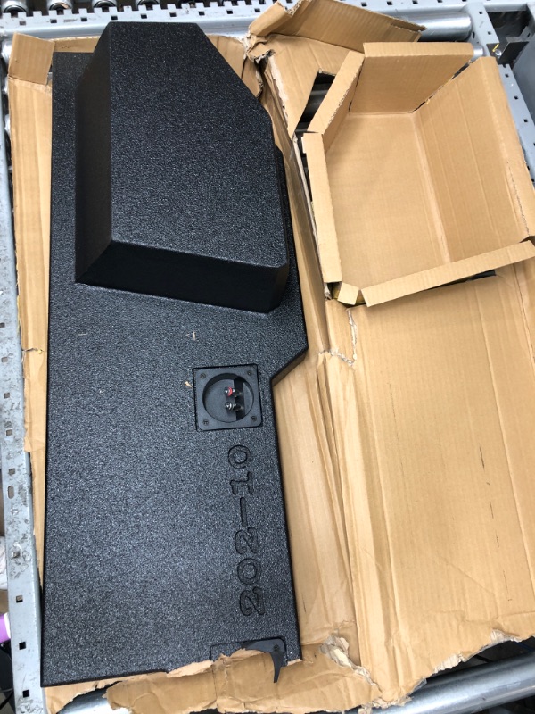 Photo 2 of **DAMAGED**Bbox Single 10 Inch Subwoofer Sealed Enclosure - Fits 2002 - 2018 Dodge Ram Quad Cab - Carpeted Car Subwoofer Boxes & Enclosures - Subwoofer Box Improves Audio Quality, Sound and Bass - Charcoal
