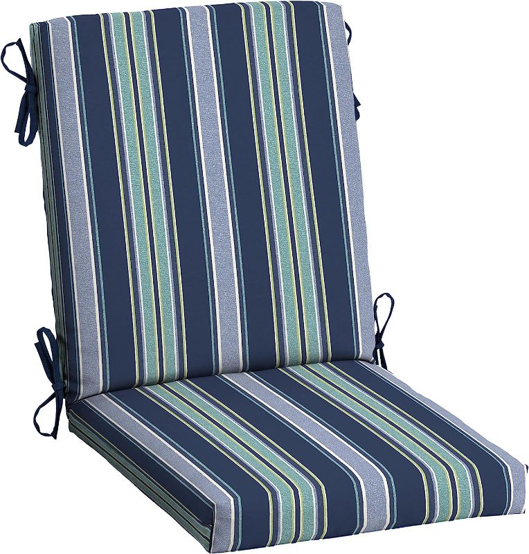 Photo 1 of 
Arden Selections Outdoor Dining Chair Cushion 20 x 20, Sapphire Aurora Blue Stripe