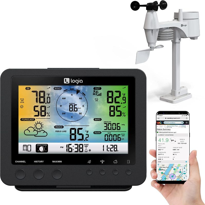 Photo 1 of *SEE NOTES* Logia 5-in-1 Wi-Fi Weather Station | Indoor/Outdoor Remote Monitoring System Shows Temperature