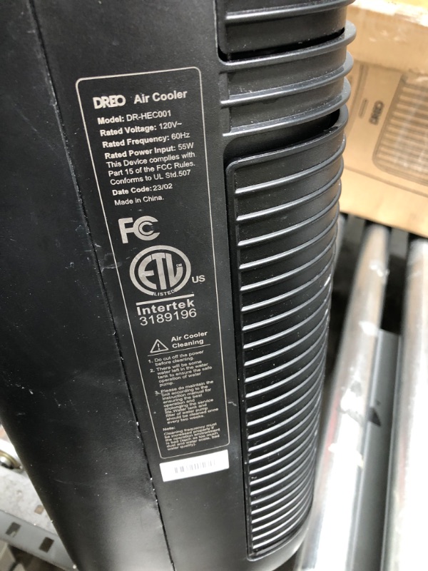 Photo 1 of Dreo Evaporative Air Cooler, 40” Cooling Fan 2023 Upgrade with 80° Oscillating, Removable Water Tank, Ice Packs, Remote Control, 4 Speeds, 7H Timer, Personal Swamp Cooler for Room Home Office